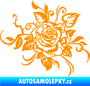 Samolepka Květina dekor 016 pravá růže oranžová