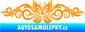 Samolepka Květina dekor 017 motýl oranžová