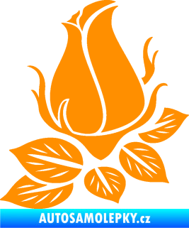 Samolepka Květina dekor 018 levá růže oranžová