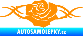 Samolepka Květina dekor 020 levá růže s trny oranžová