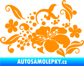 Samolepka Květina dekor 024 levá oranžová