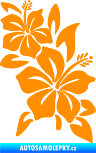 Samolepka Květina dekor 033 pravá ibišek oranžová