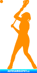 Samolepka Lakros 002 pravá hráčka oranžová
