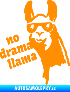 Samolepka Lama 005 no drama llama  oranžová