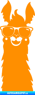 Samolepka Lama 007 levá s brýlemi oranžová
