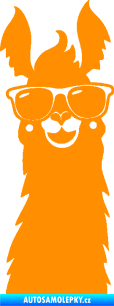 Samolepka Lama 007 pravá s brýlemi oranžová