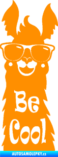Samolepka Lama 008 nápis Be Cool oranžová