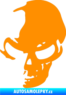 Samolepka Lebka 002 levá oranžová