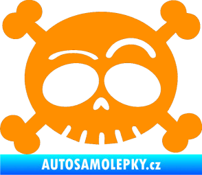 Samolepka Lebka 003 levá oranžová