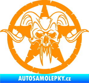 Samolepka Lebka 039 pravá army hvězda oranžová
