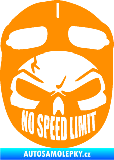 Samolepka Lebka 043 motorkář oranžová