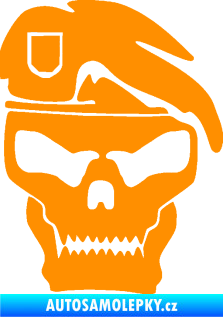 Samolepka Lebka army pravá oranžová