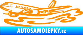 Samolepka Letadlo 026 levá v oblacích oranžová