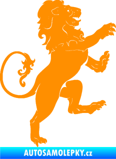 Samolepka Lev heraldika 004 pravá oranžová