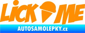 Samolepka Lick me nápis oranžová