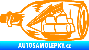 Samolepka Loď v láhvi 001 levá oranžová