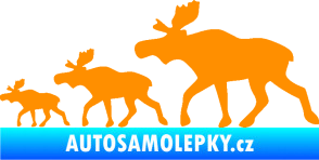 Samolepka Losí rodinka levá oranžová