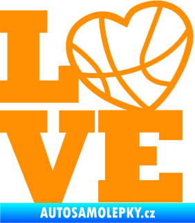 Samolepka Love basketbal oranžová