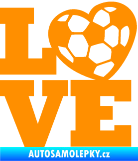 Samolepka Love fotbal oranžová