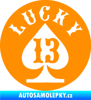 Samolepka Lucky 13 šťastná třináctka oranžová