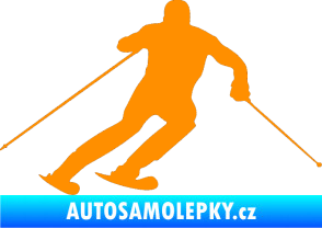 Samolepka Lyžař 003 pravá oranžová