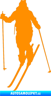 Samolepka Lyžař 004 levá oranžová