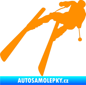 Samolepka Lyžař 007 levá oranžová