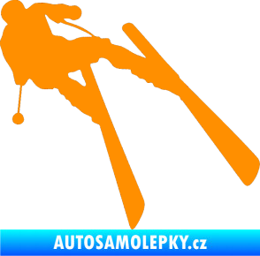 Samolepka Lyžař 007 pravá oranžová