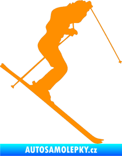 Samolepka Lyžař 010 pravá oranžová