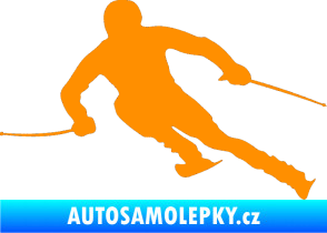 Samolepka Lyžař 012 levá oranžová
