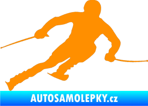 Samolepka Lyžař 012 pravá oranžová