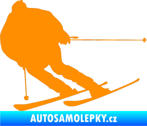 Samolepka Lyžař 019 levá oranžová