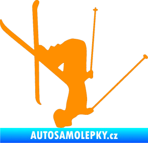 Samolepka Lyžař 023 pravá oranžová
