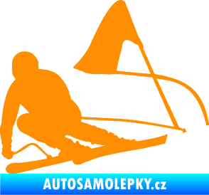 Samolepka Lyžař 025 levá oranžová