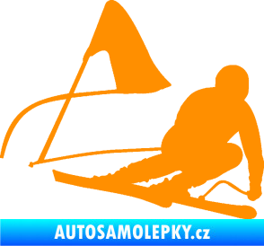 Samolepka Lyžař 025 pravá oranžová