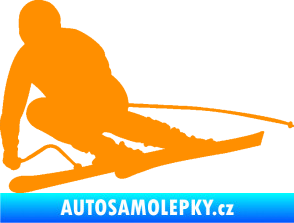 Samolepka Lyžař 026 levá oranžová