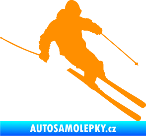 Samolepka Lyžař 027 pravá oranžová