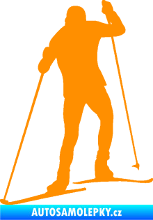 Samolepka Lyžař 029 levá oranžová