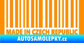 Samolepka Made in Czech republic čárový kód oranžová