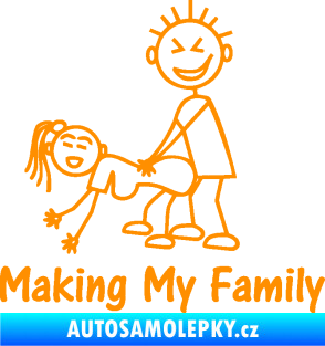 Samolepka Making my family levá oranžová