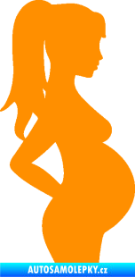 Samolepka Maminka v autě 002 pravá silueta těhulka oranžová