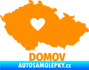 Samolepka Mapa České republiky 003 domov oranžová