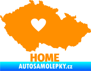 Samolepka Mapa České republiky 004 home oranžová