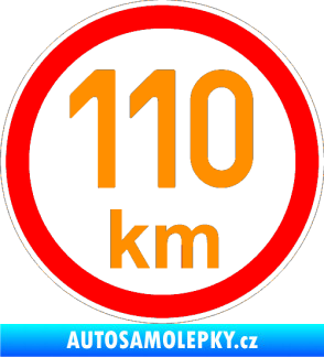 Samolepka Maximální rychlost 110km - nejvyšší konstrukční rychlost oranžová
