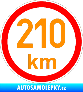 Samolepka Maximální rychlost 210km - nejvyšší konstrukční rychlost oranžová