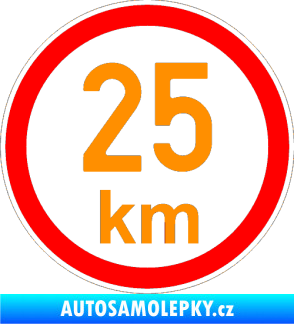 Samolepka Maximální rychlost 25km - nejvyšší konstrukční rychlost oranžová