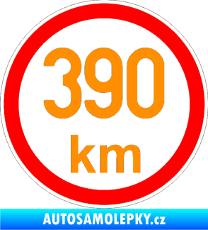 Samolepka Maximální rychlost 390km - nejvyšší konstrukční rychlost oranžová