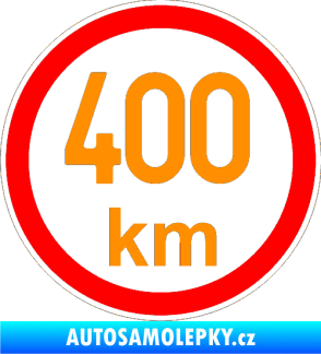 Samolepka Maximální rychlost 400km - nejvyšší konstrukční rychlost oranžová