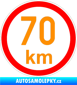 Samolepka Maximální rychlost 70km - nejvyšší konstrukční rychlost oranžová