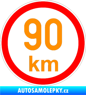Samolepka Maximální rychlost 90km - nejvyšší konstrukční rychlost oranžová